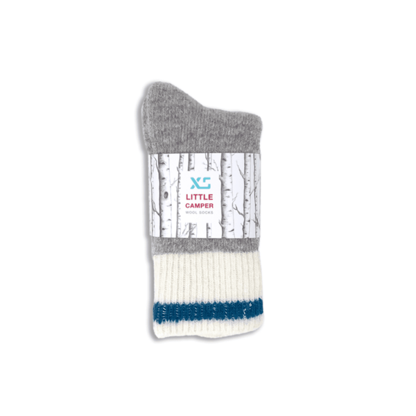 Drake General Store - XS Little Camper Wool Socks - Lake Blue