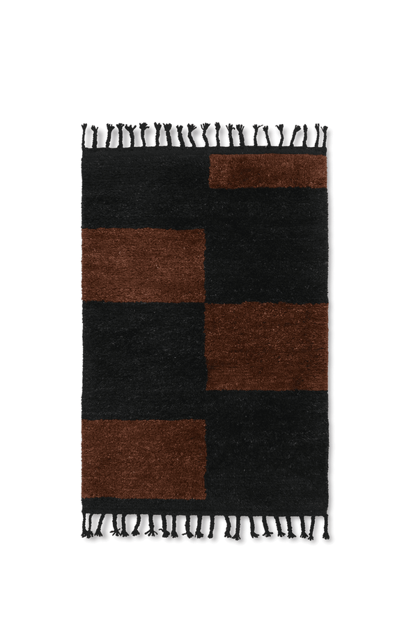 Bonne Choice Ferm Living Mara Knotted Rug - L - Black/Chocolate