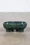 Footed Oval Bowl in Green Marble, front view