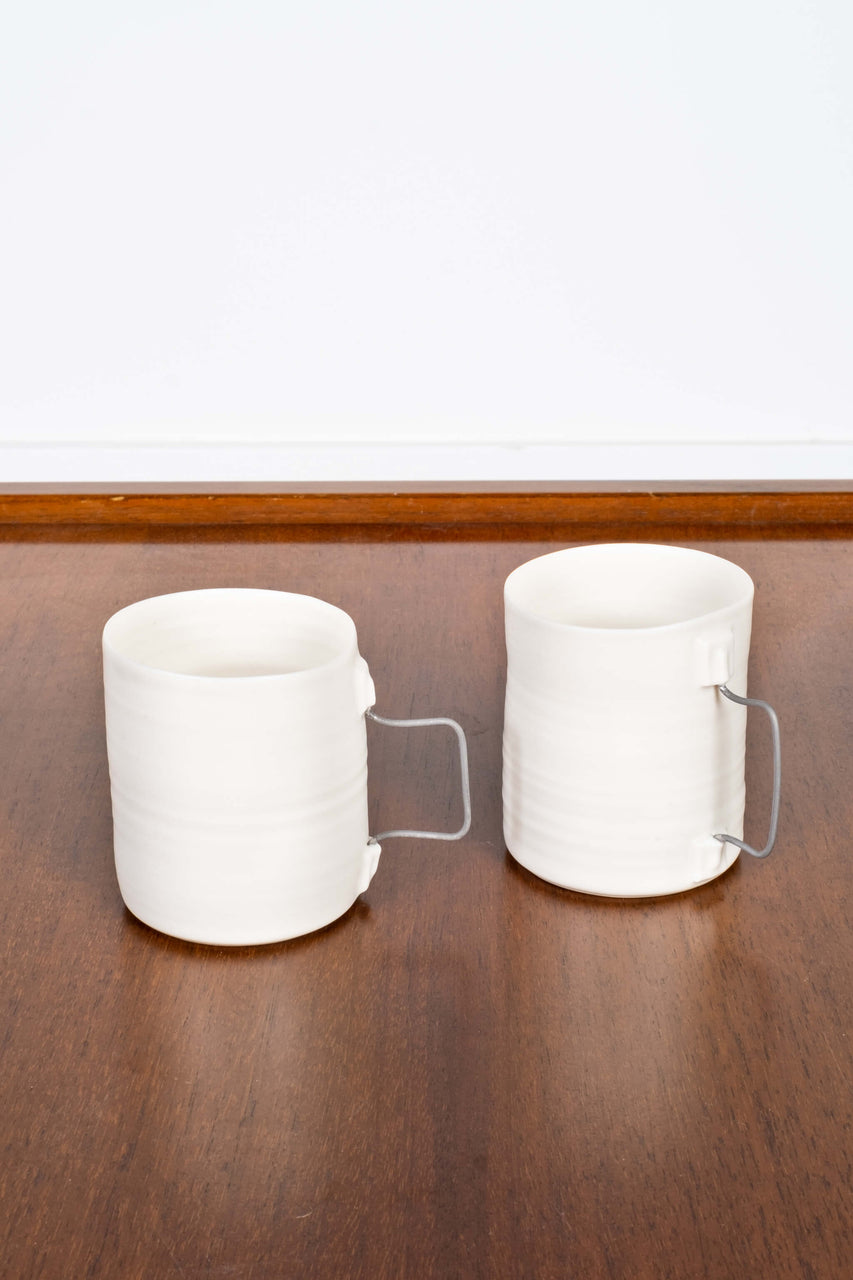 Porcelain Mug with Square Metal Handle Nathalie Audibert, front view