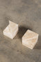Pair of Travertine Cube Bookends, top view