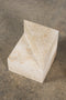 Pair of Travertine Cube Bookends, angled view