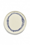 Serving Plate, White Swirl with Blue Stripes Ottolenghi Serax, top view