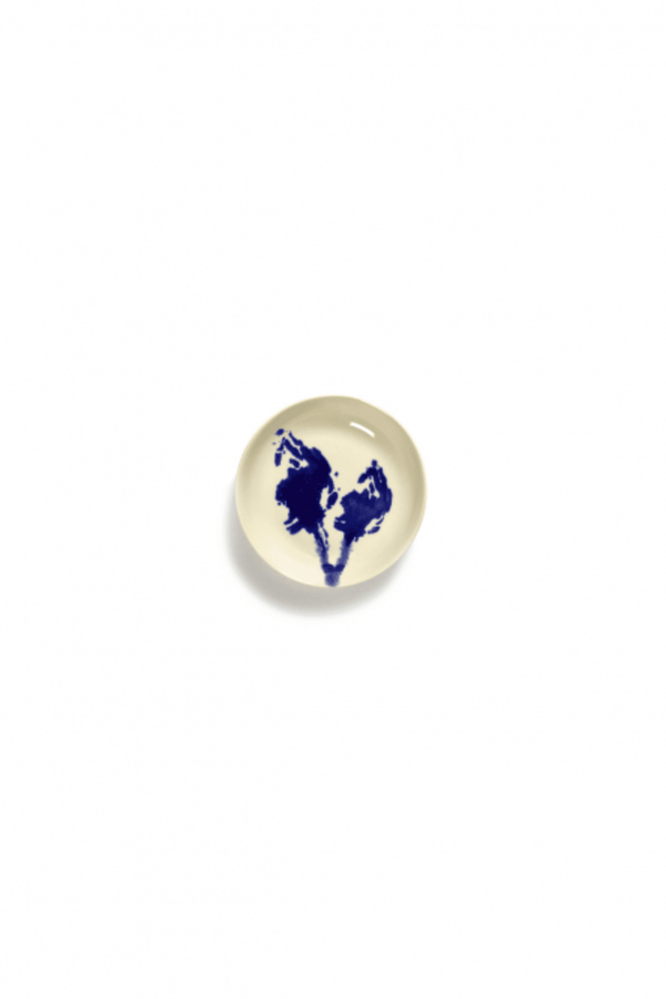 Small Dish, White with Blue Artichoke