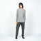 Men's Long Sleeved Relaxed Fit Tee - Polka Dot Greymix