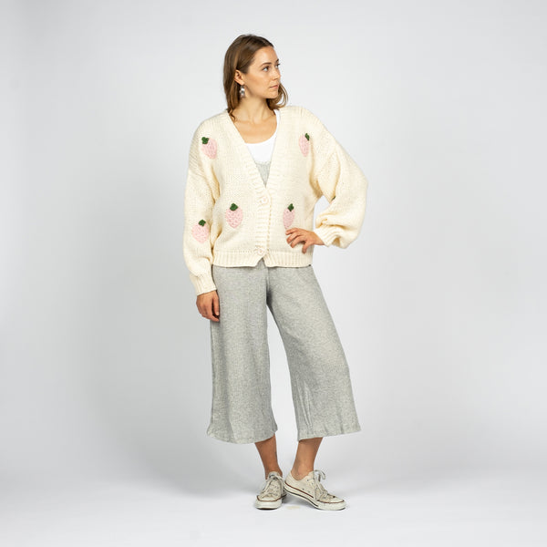 Drake General Store - Quarterly Strawberry Cardigan - Cream