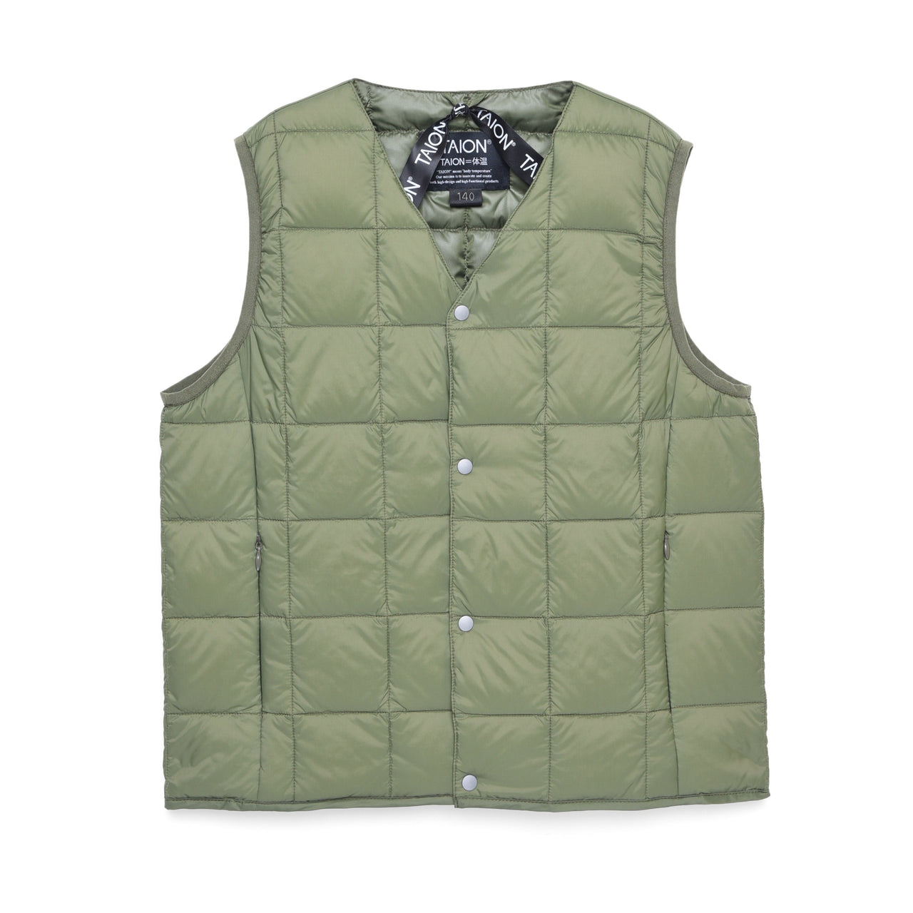 Drake General Store - TAION Kids V-Neck Button Down Vest - Olive