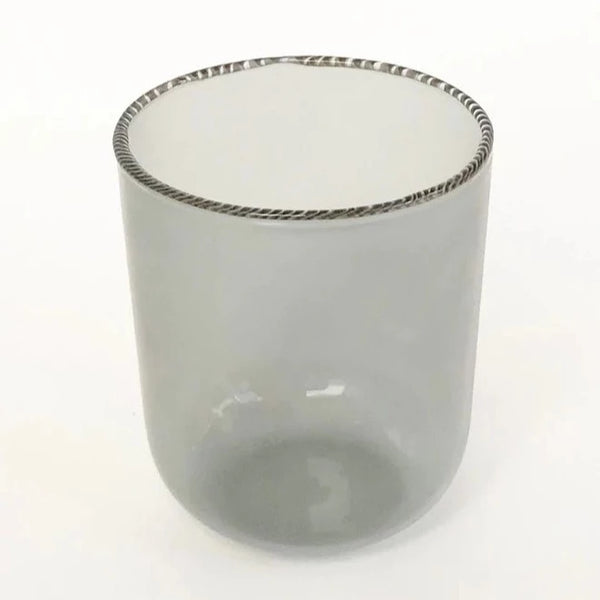Striped Rim Glass - Gray